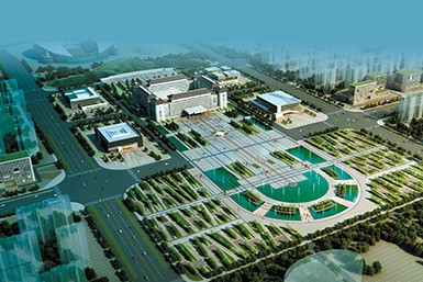 滁州市政務(wù)中心廣場(chǎng)鳥(niǎo)瞰圖（市政金杯）